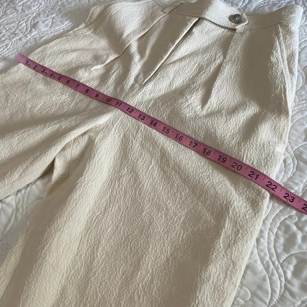 King Tuckfield Pleated Crinkled Trousers Pant Women’s Size Medium Quiet Luxury